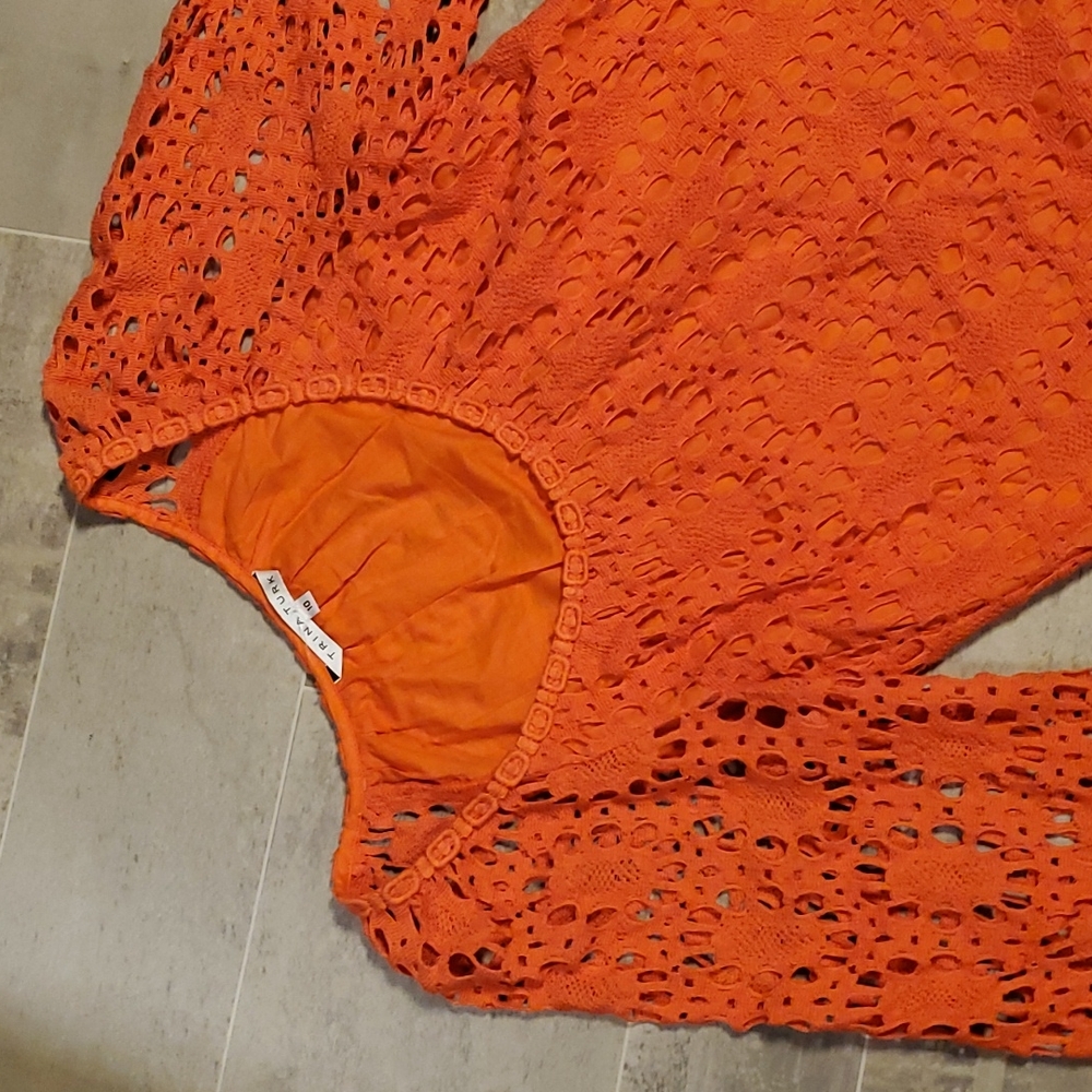EUC Trina Turk Orange Crotched Mallory Dress - Picture 3 of 8